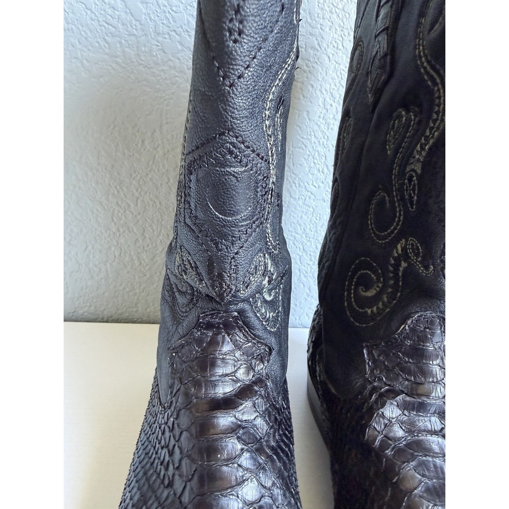 Cuadra Black Genuine Python Snakeskin Cowboy Boots Men's US 11 MX 30 Mexico - Picture 3 of 12